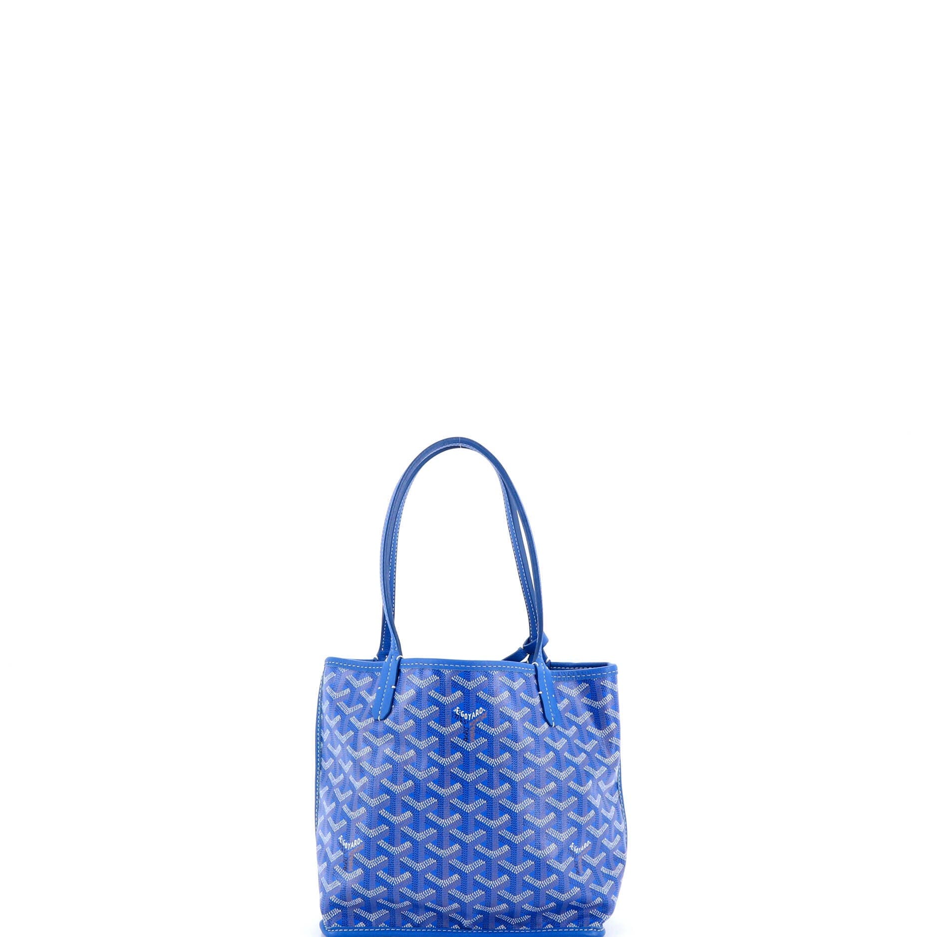 Pre-Owned Goyard Anjou Reversible Tote Coated Canvas Mini, Alternate, color, Blue