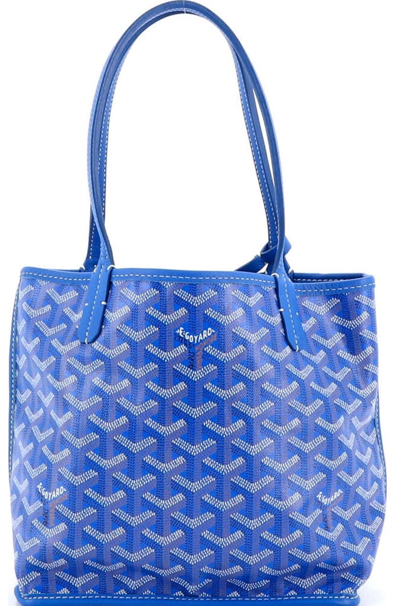 Pre-Owned Goyard Anjou Reversible Tote Coated Canvas Mini, Alternate, color, Blue