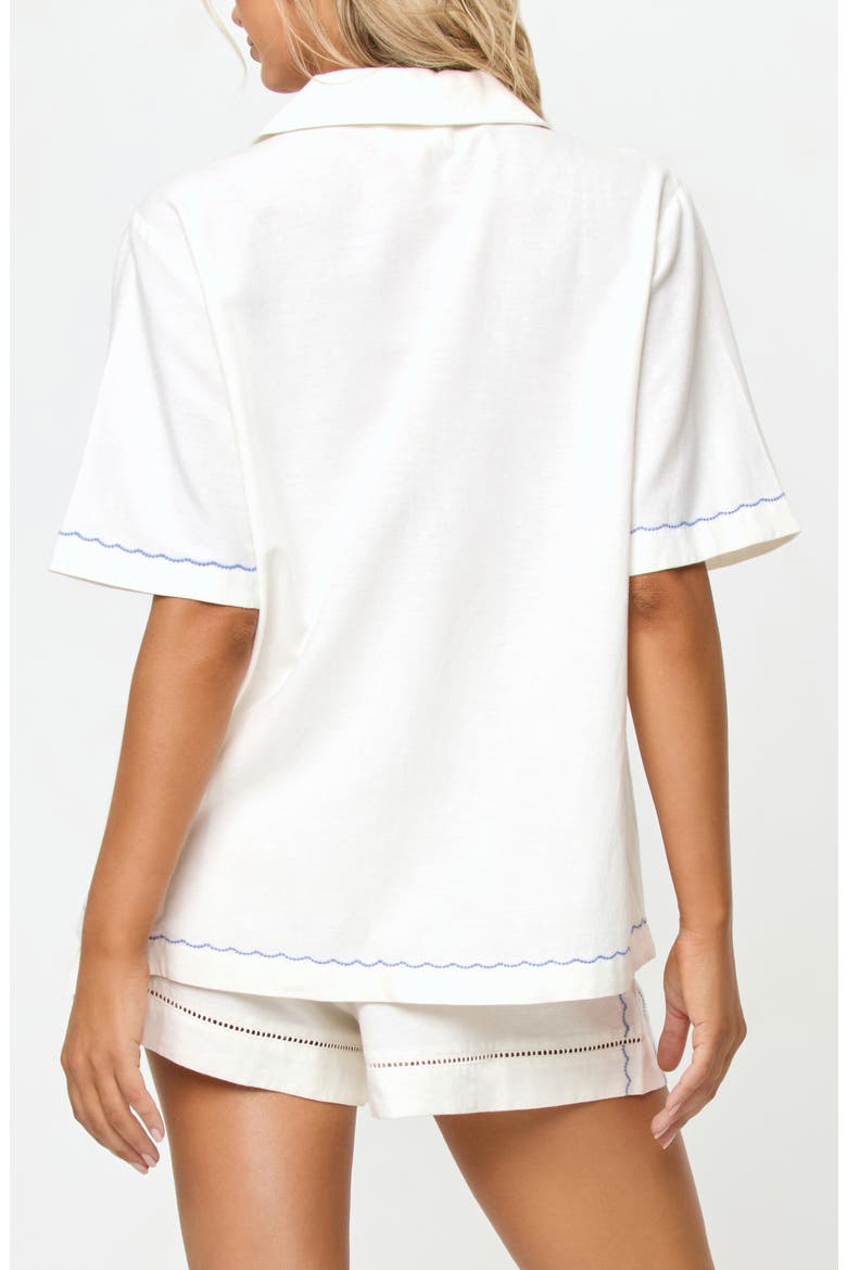 La Mer Embroidered Cover-Up Shirt, Alternate, color, CREAM