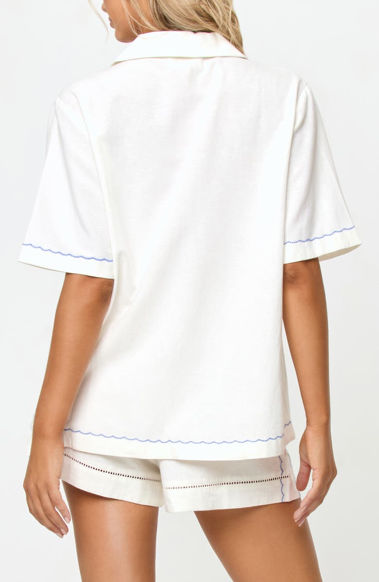 LSPACE La Mer Embroidered Cover-Up Shirt, Alternate, color, 