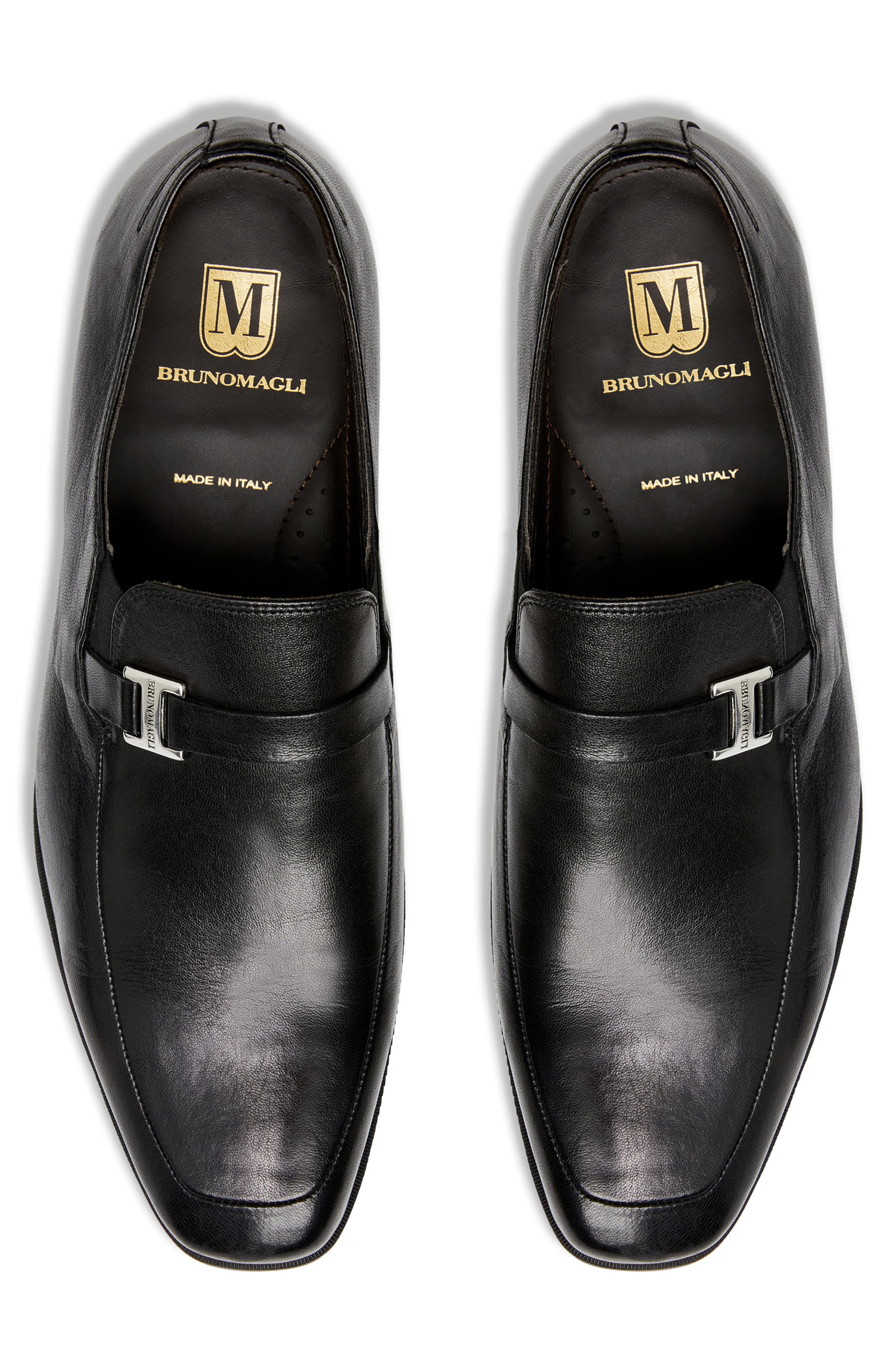 Bruno Magli Pivetto Leather Buckle Leather, Alternate, color, Black Leather
