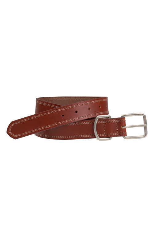 Johnston & Murphy Leather Belt In Mahogany
