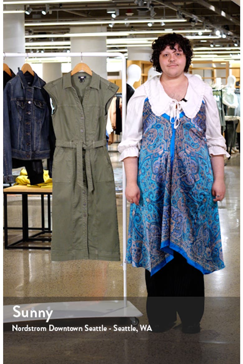 Jaxsyn Cap Sleeve Stretch Twill Midi Shirtdress video