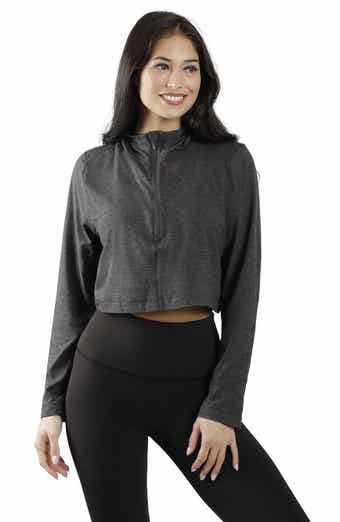 90 DEGREE BY REFLEX Half Zip Pullover Hoodie Top