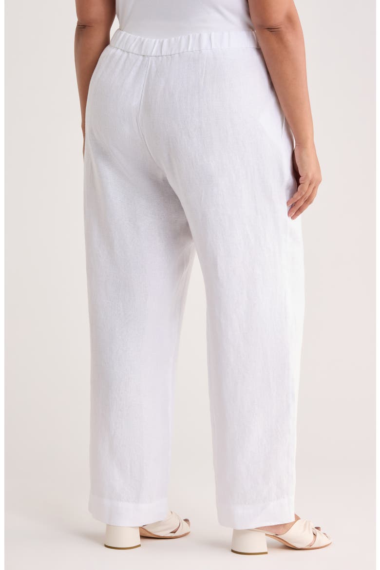 Straight Leg Linen Pants, Alternate, color, WHITE