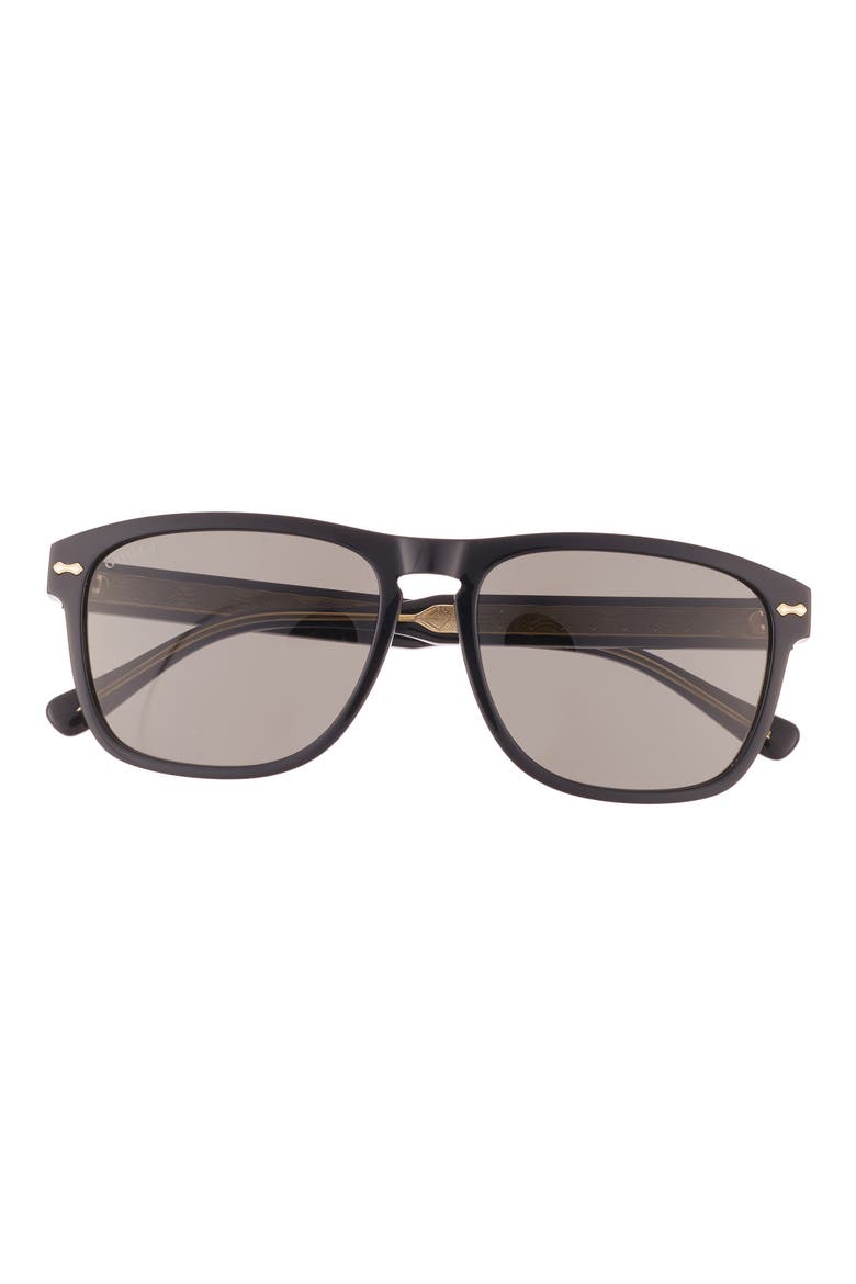 58mm Fashion Square Sunglasses, Main, color, BLACK BLACK GREY