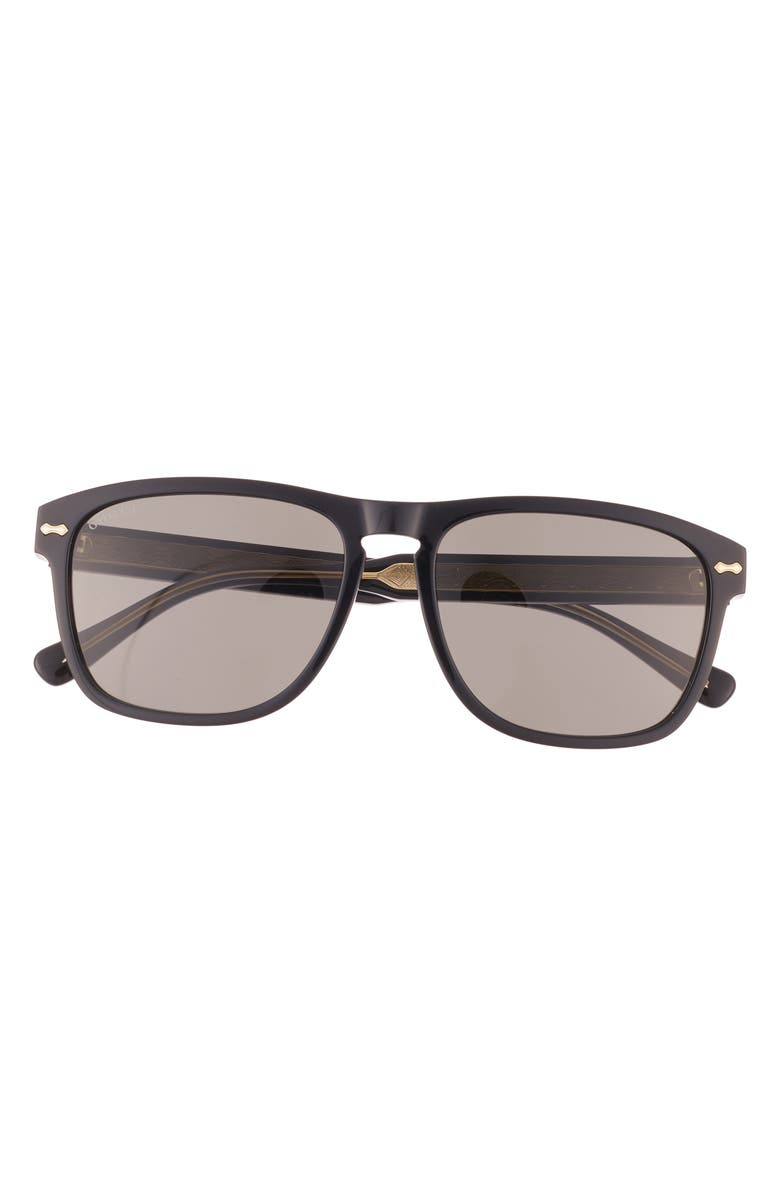 Gucci 58mm Fashion Square Sunglasses, Main, color, Black Black Grey