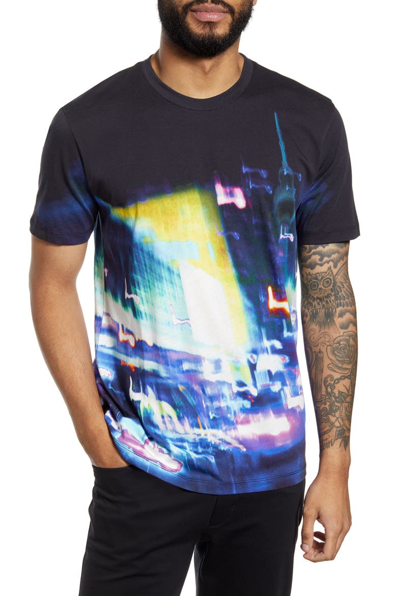 Ducy Graphic Tee, Main, color, BLACK