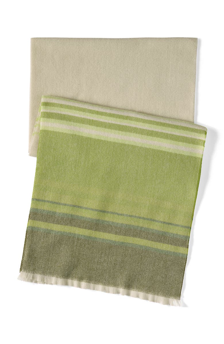 Lands' End CashTouch Winter Scarf Pattern, Main, color, Lime Green Ombre Stripe