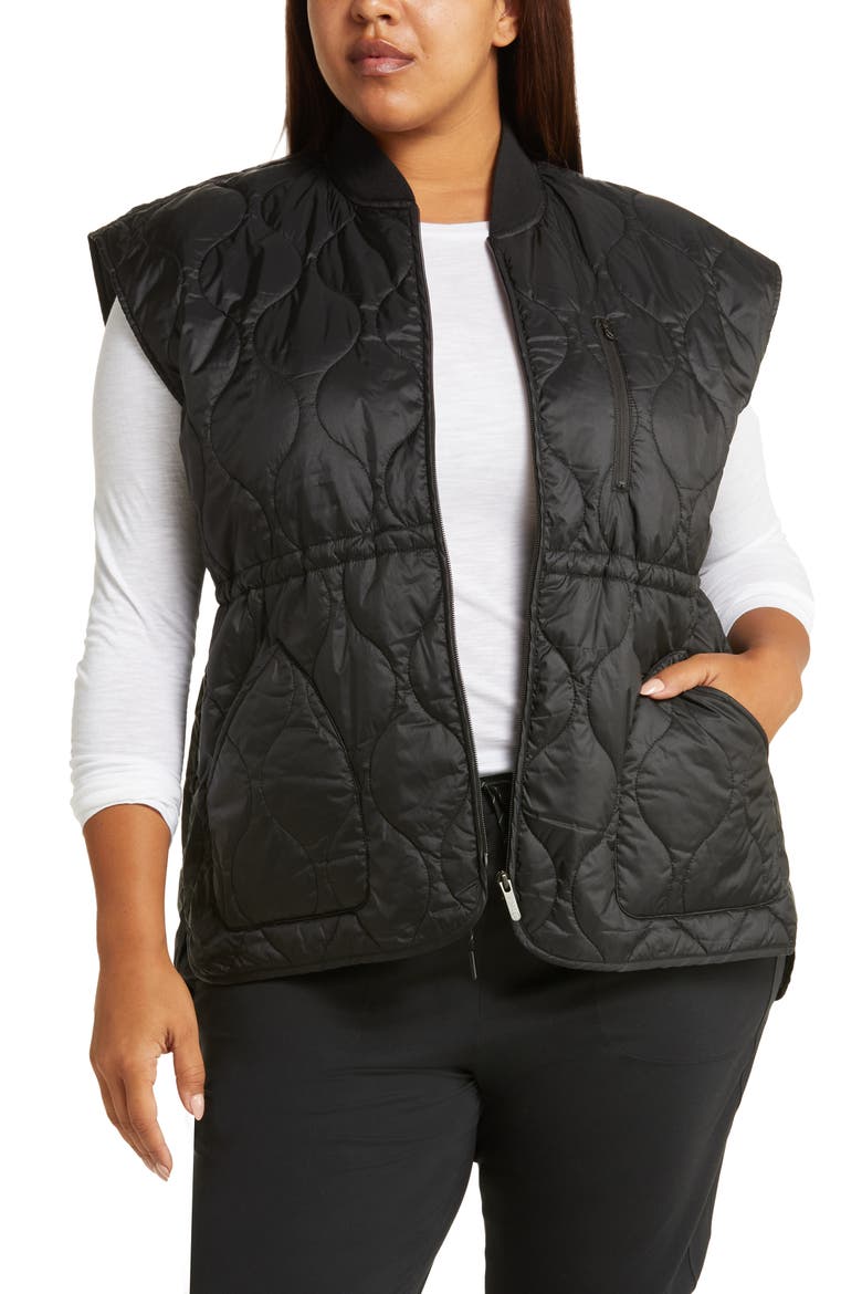 Quilted Insulated Vest, Main, color, BLACK