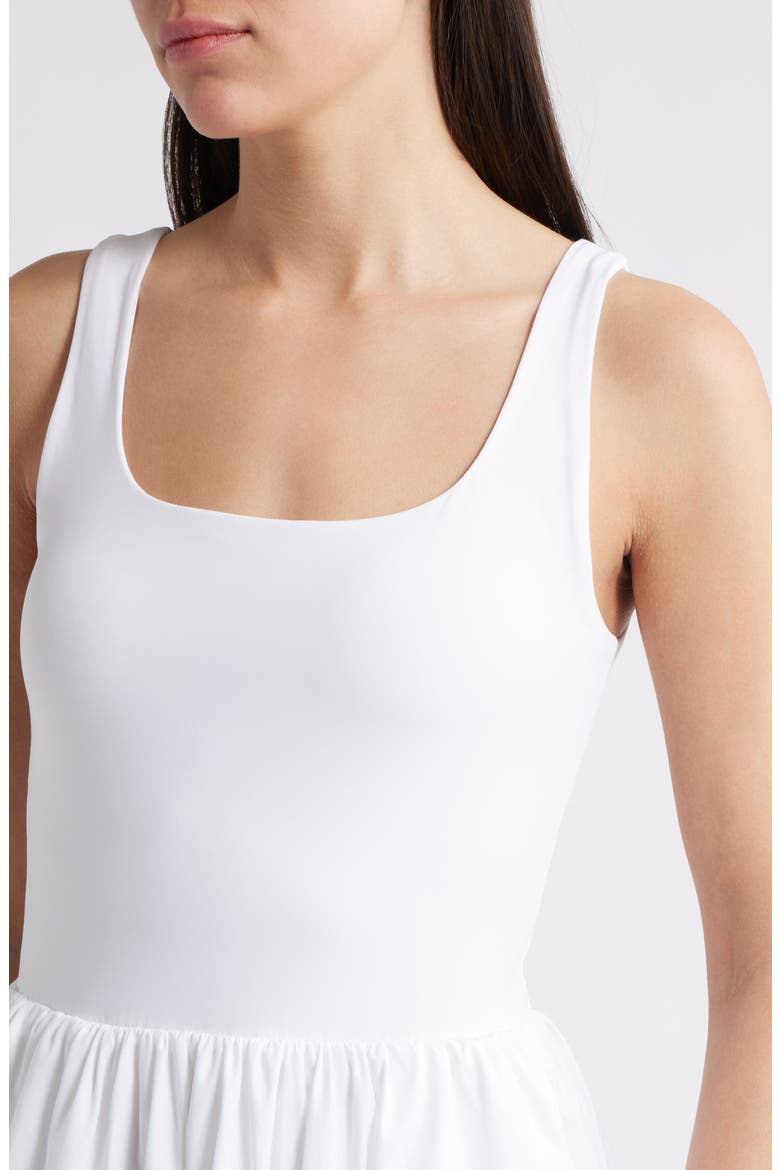 SPANXsmooth™ Jersey Mixed Media Midi Dress, Alternate, color, CLASSIC WHITE