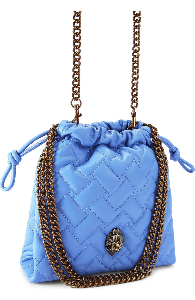 Kurt Geiger London Small Kensington Drawstring Quilted Leather Shoulder Bag, Alternate, color, Medium Blue