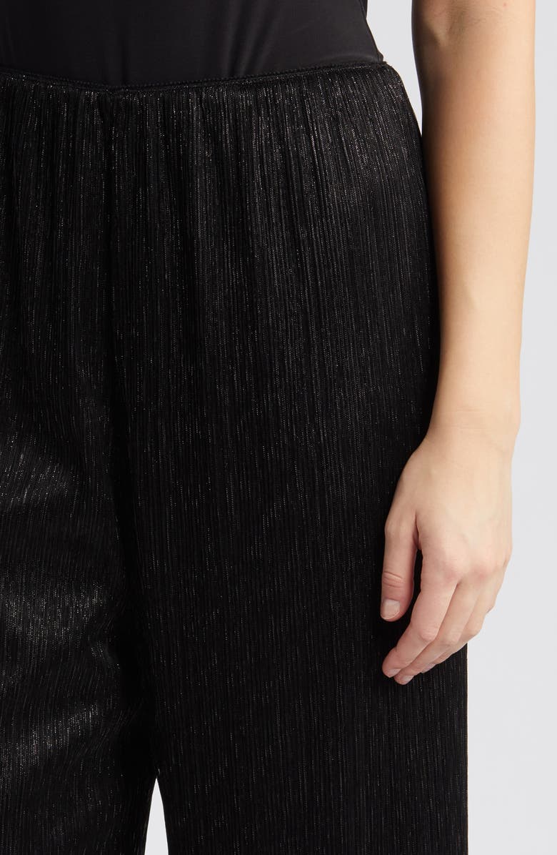 Alex Evenings Layered Metallic Mesh Wide Leg Pants, Alternate, color, 