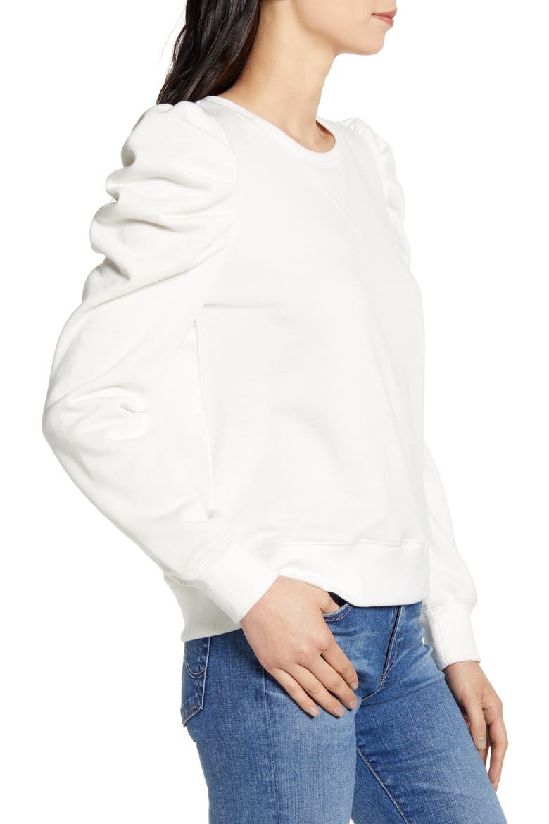 Janine Puff Sleeve Sweatshirt, Alternate, color, ECRU