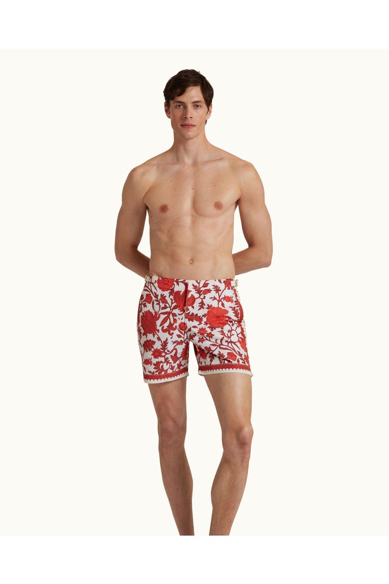 Bulldog Exclusive-Print Swim Shorts, Alternate, color, SUMMER RED/WHITE SAND