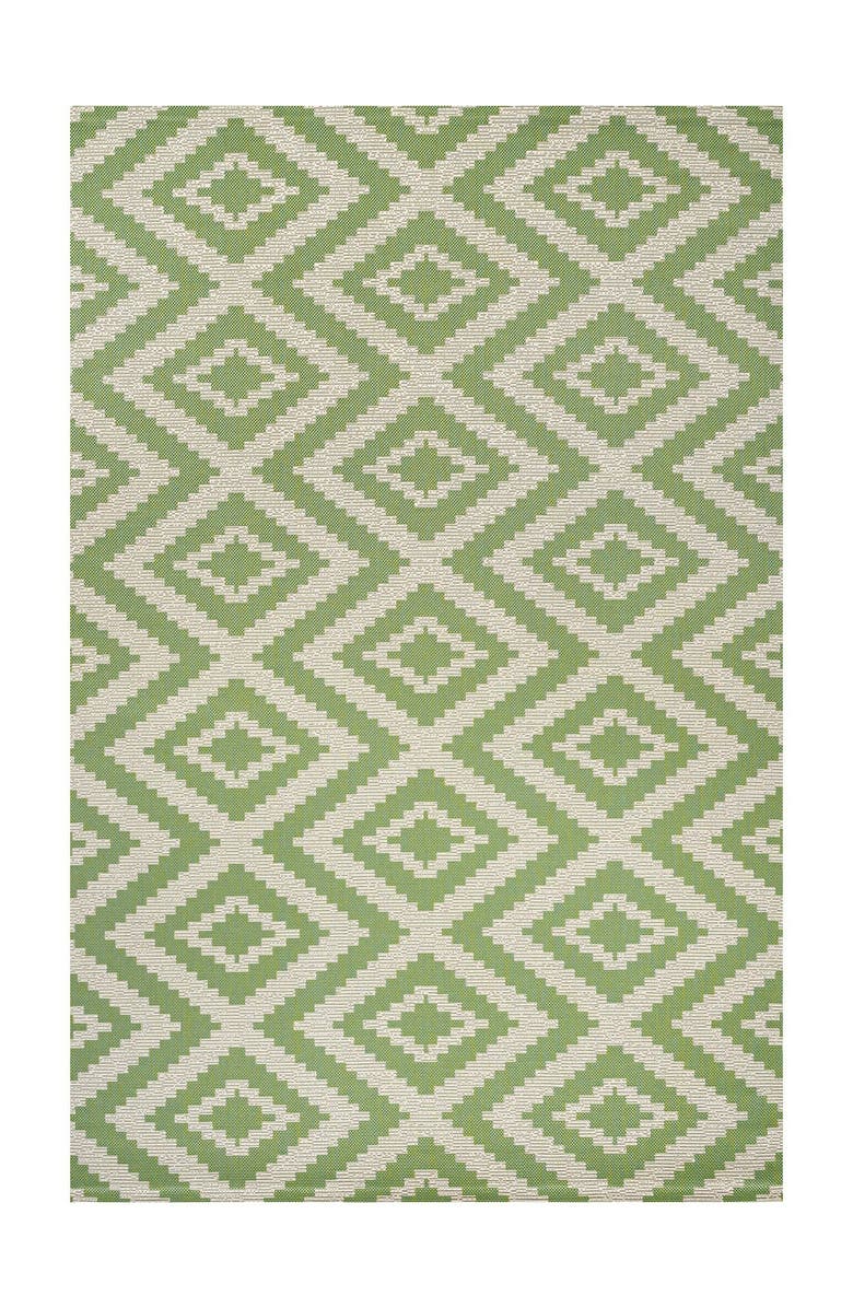 JONATHAN Y Sintra Diamond Indoor/Outdoor Area Rug, Main, color, Green/Cream