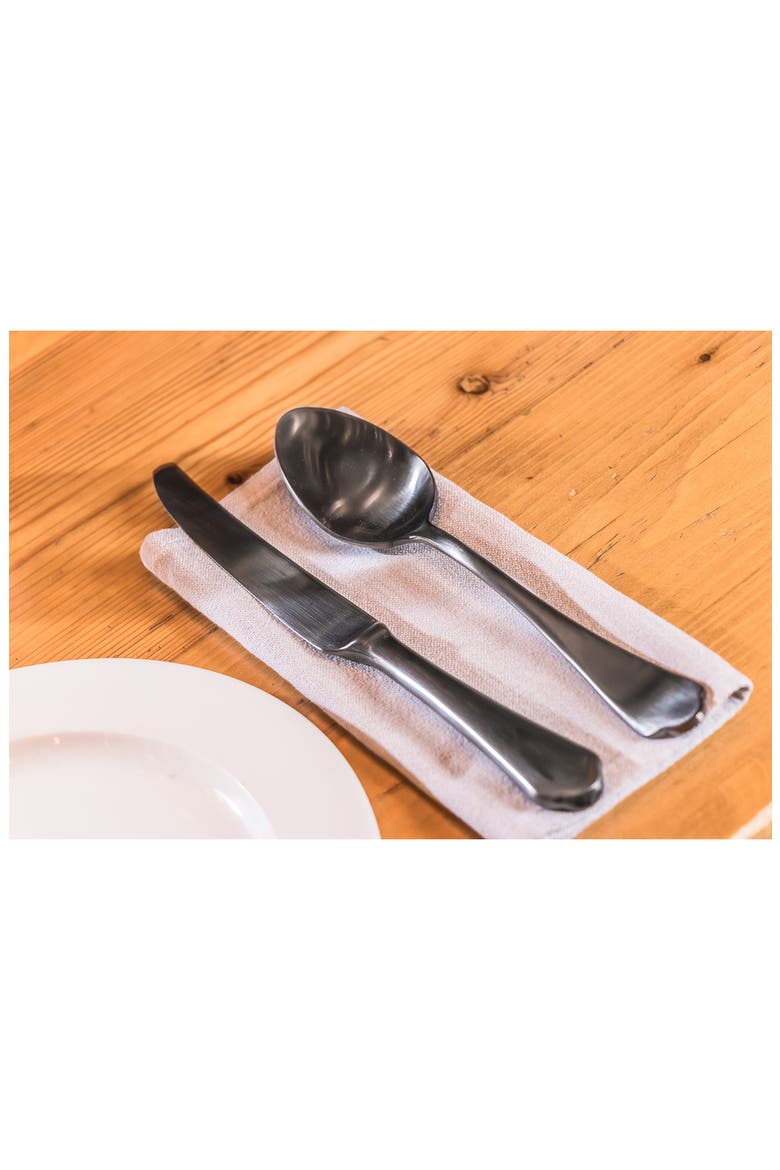 Dolce Vita Pewter 5-Piece Place Setting, Alternate, color, BLACK