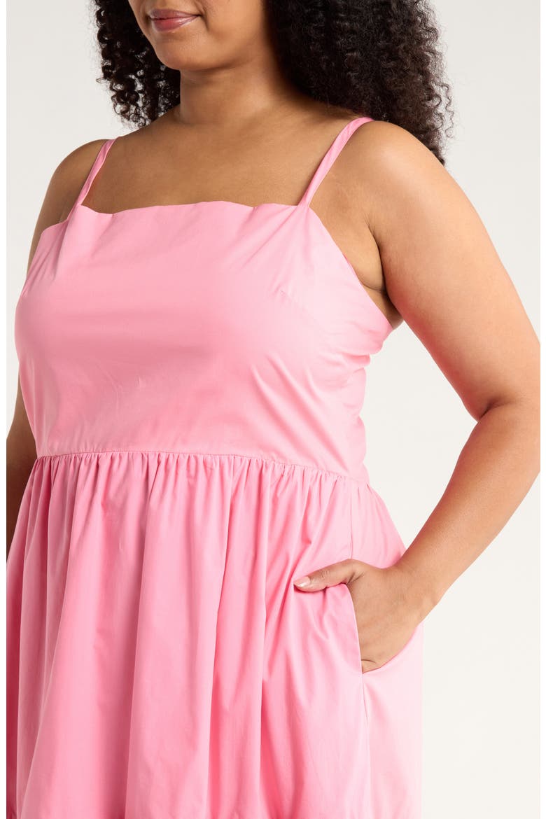 Rebekah Colorblock Cotton Midi Dress, Alternate, color, PINK-RED