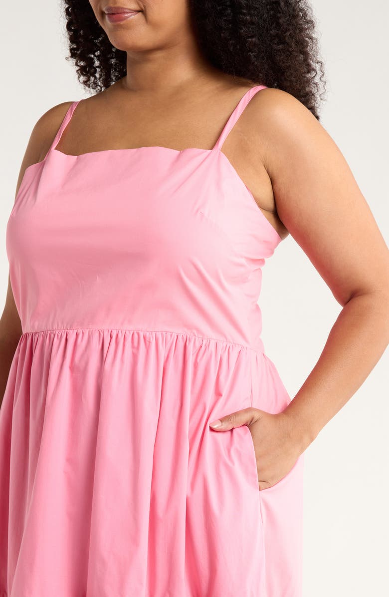 SUGARLIPS Rebekah Colorblock Cotton Midi Dress, Alternate, color, Pink-Red