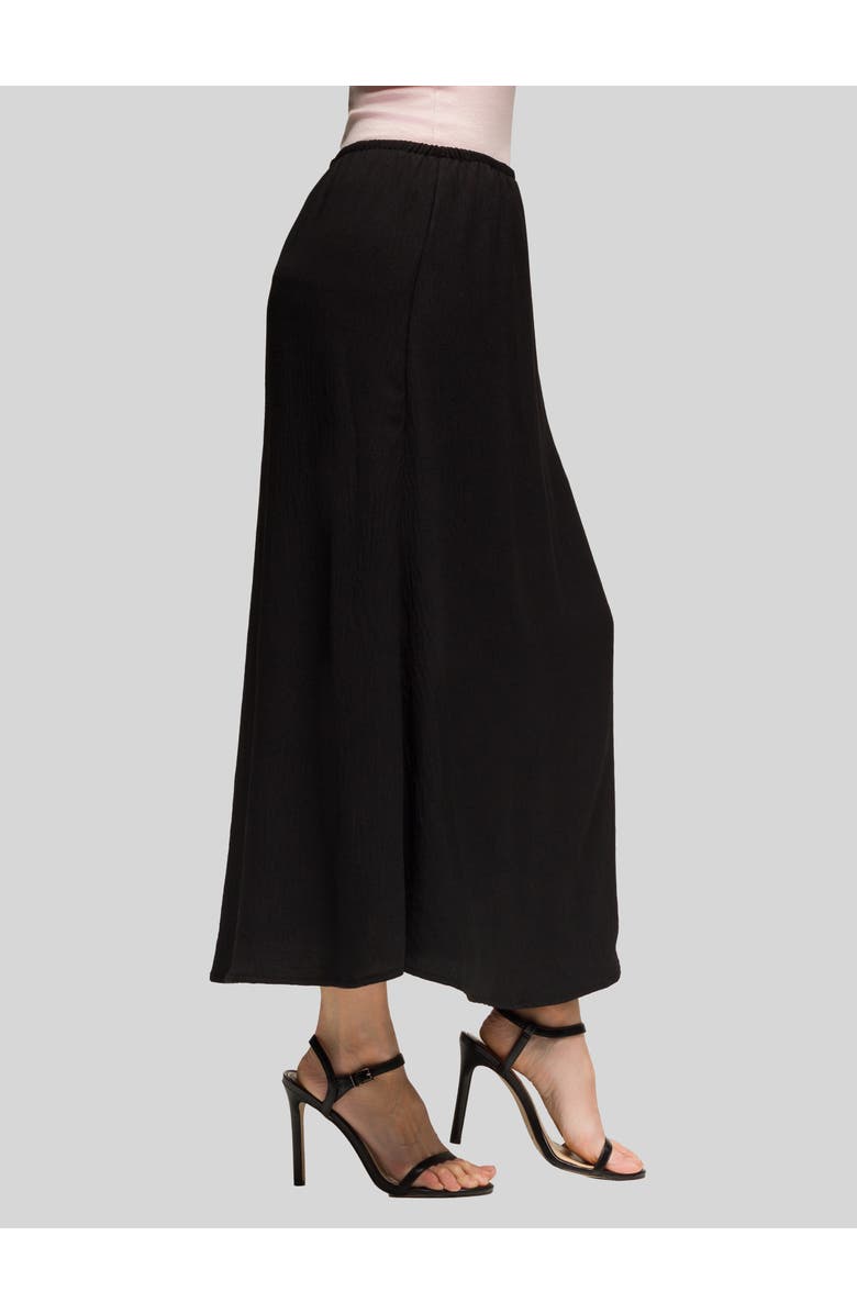 24seven Comfort Apparel Elastic Waist A-LINE Maxi Skirt, Alternate, color, Black