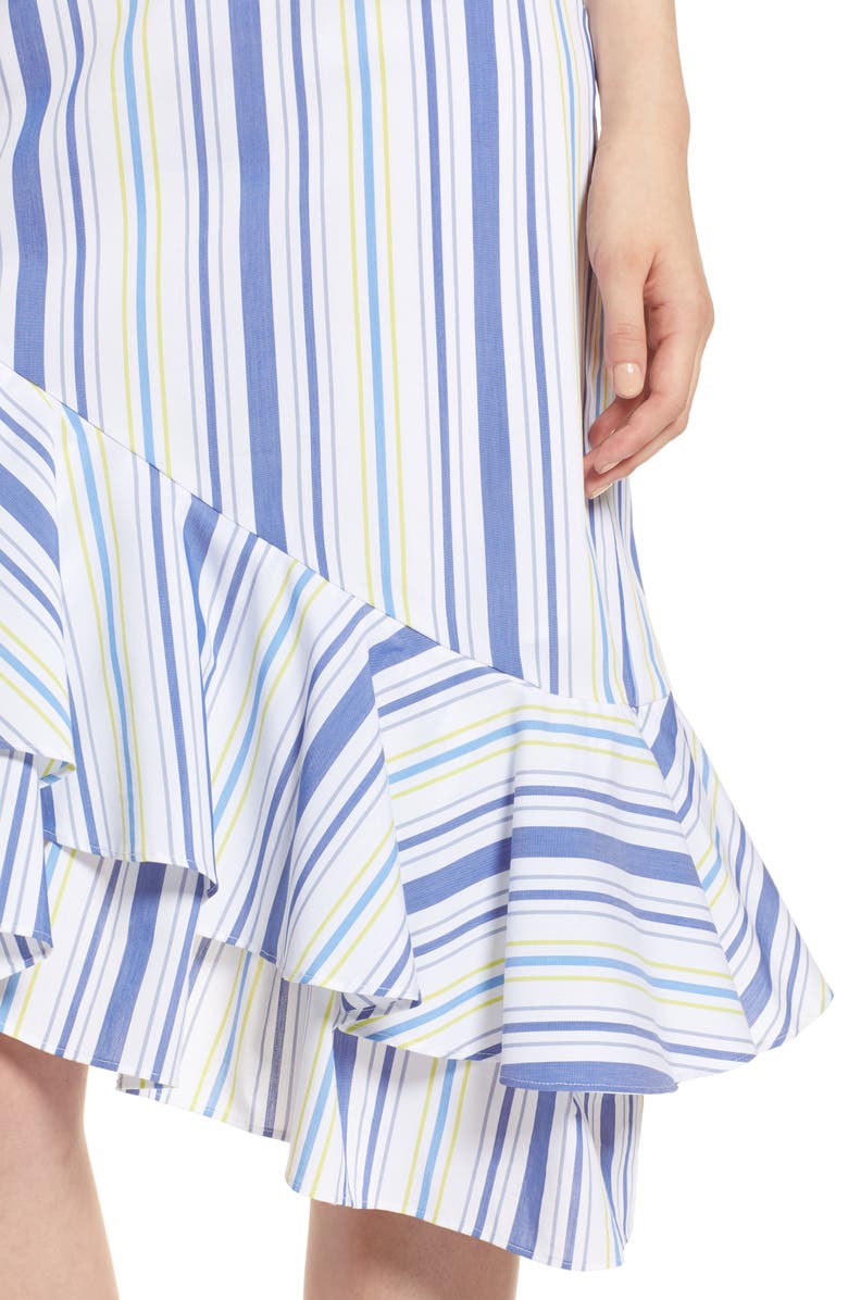 Halogen<sup>®</sup> Ruffle Hem Stripe Skirt, Alternate, color,