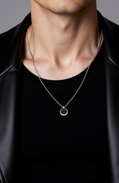 Ettika Circle Stone Onyx Pendant Necklace In Black