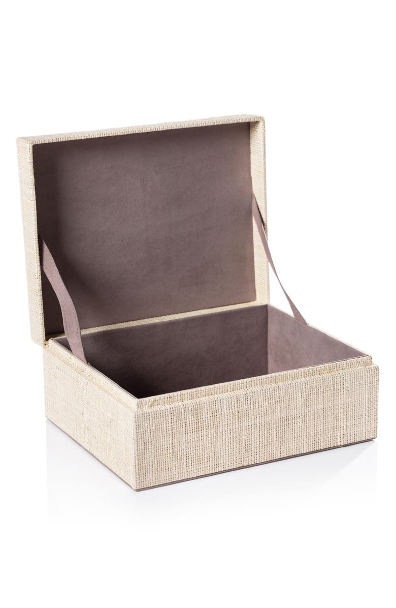 Zodax Tenerife Raffia Decorative Box, Alternate, color, Beige/ Black
