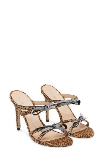 Stuart Weitzman Genuine Calf Hair Slide Sandal In Animal Print