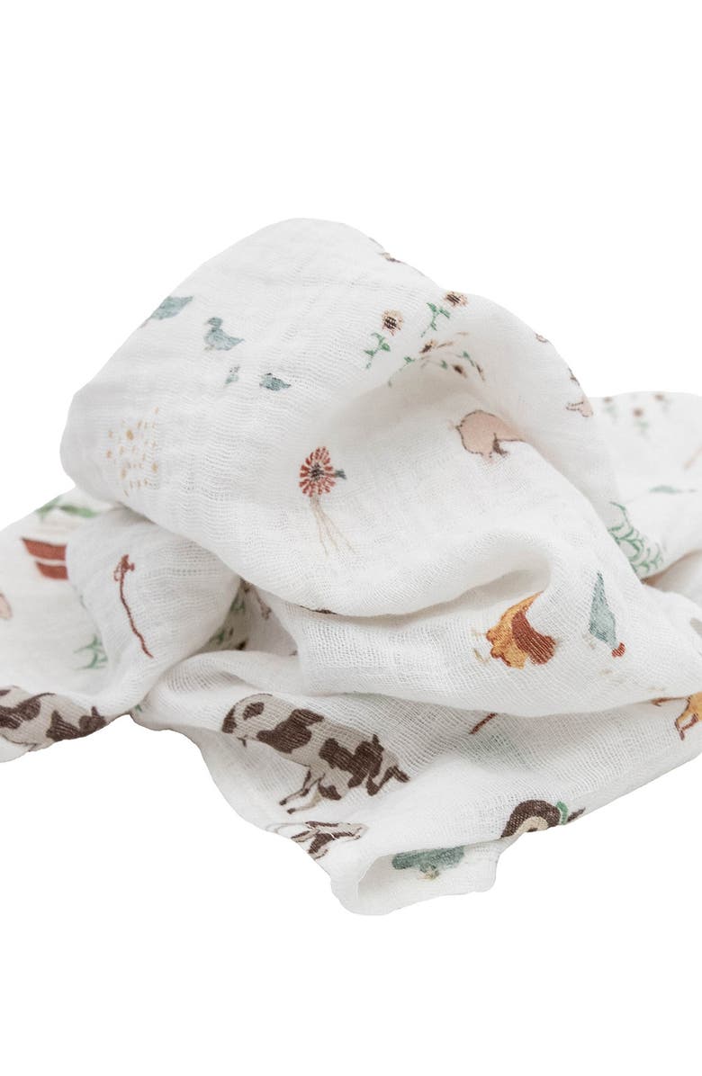 little unicorn 4-Pack Cotton Muslin Blankets, Alternate, color,