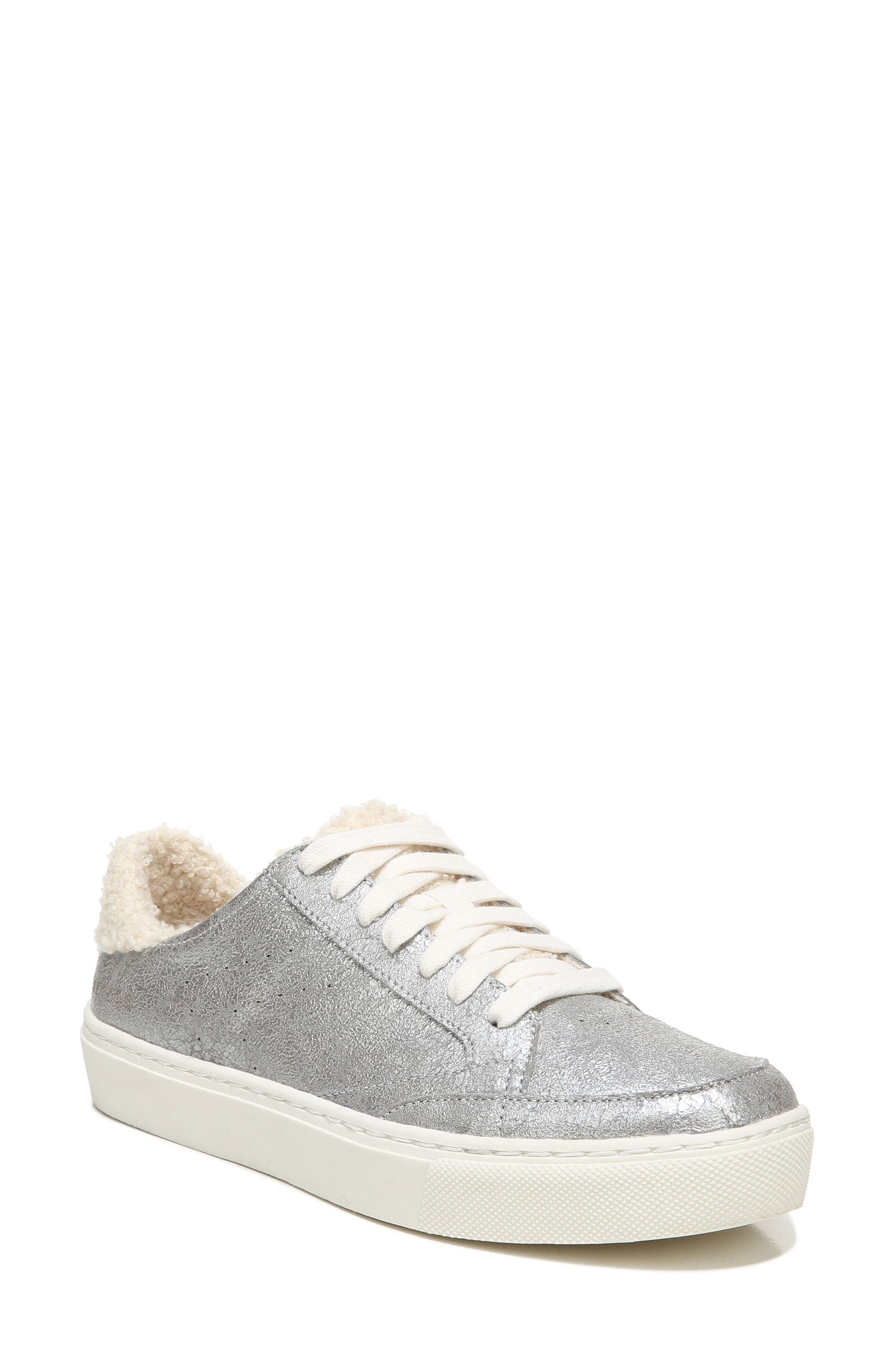 All In Cozy Faux Shearling Sneaker, Main, color, GREY METALLIC