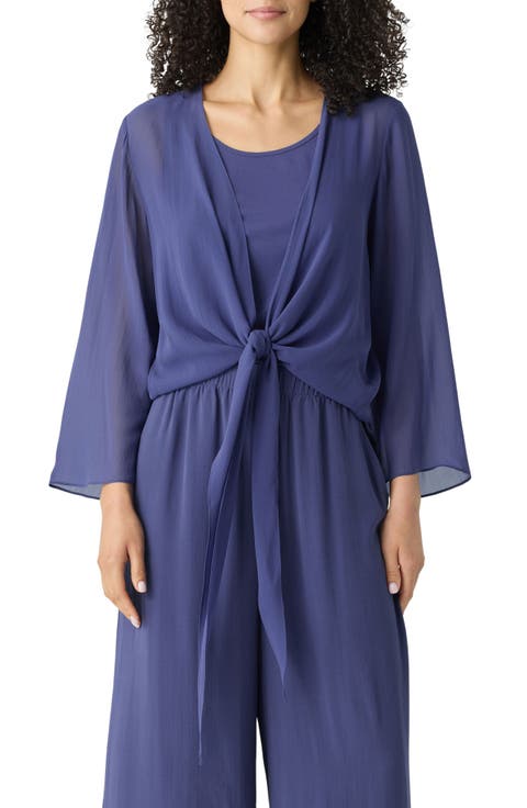 Tie Front Silk Jacket