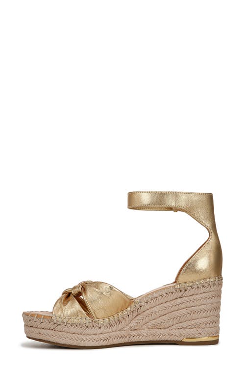 Franco Sarto Clementine Ankle Strap Platform Wedge Sandal In Gold