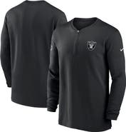 Nike Men's Nike  Black Las Vegas Raiders 2023 Sideline Performance Long Sleeve Tri-Blend Quarter-Zip Top