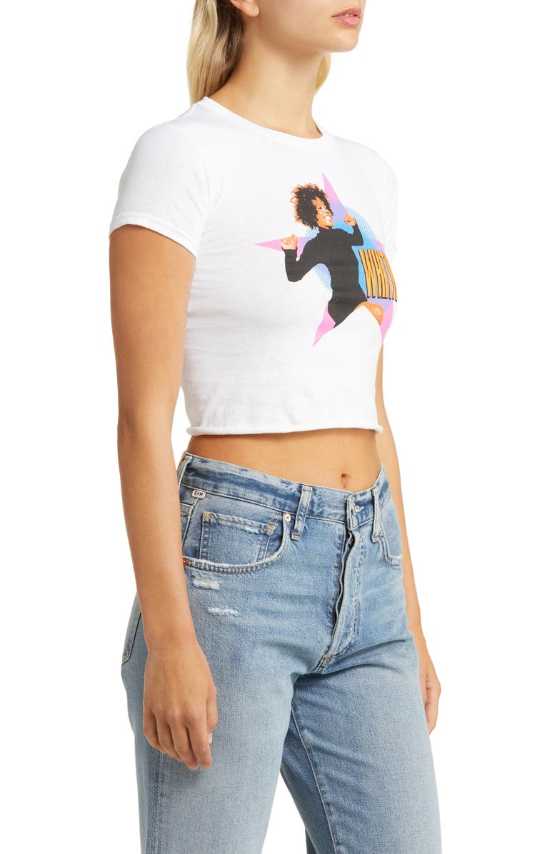 Merch Traffic Whitney Crop Cotton Graphic T-Shirt, Alternate, color,