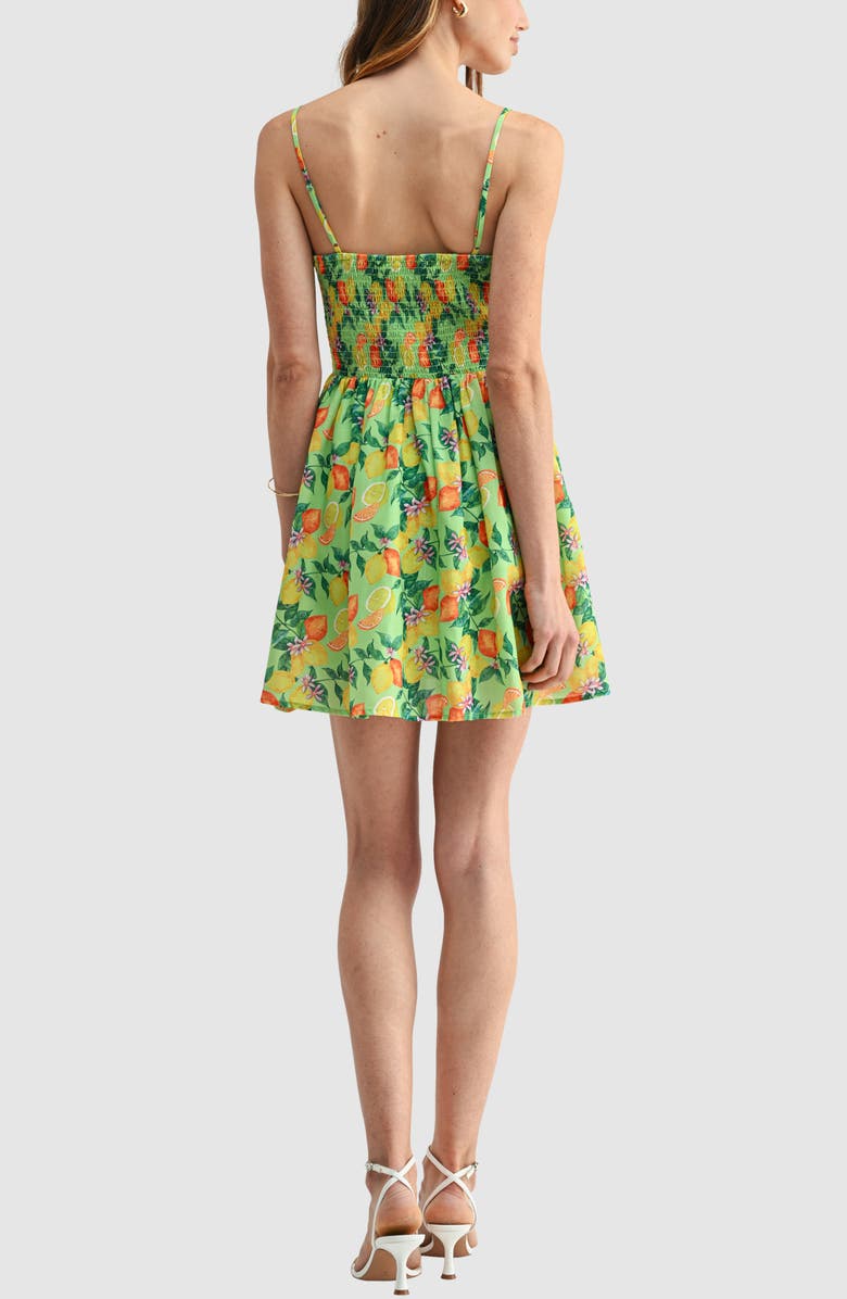 All in Favor Lemon Print  Princess Cut Minidress, Alternate, color, Lemon Print