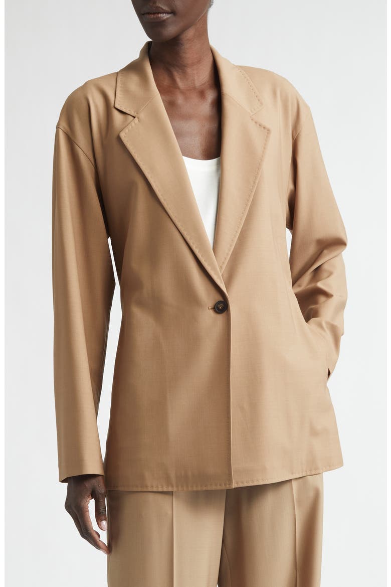Tropical Wool Blend Tie Back Jacket, Alternate, color, BROWNSTONE