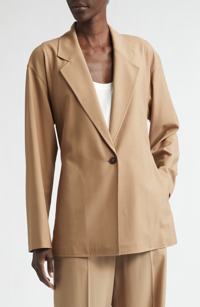 Lafayette 148 New York Tropical Wool Blend Tie Back Jacket, Alternate, color, Brownstone