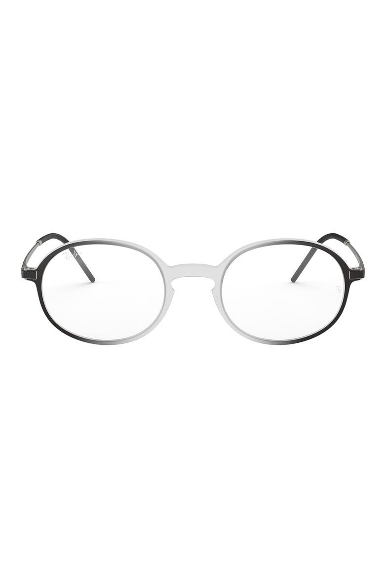 50mm Oval Optical Glasses, Main, color, ROSE GOLD BLACK