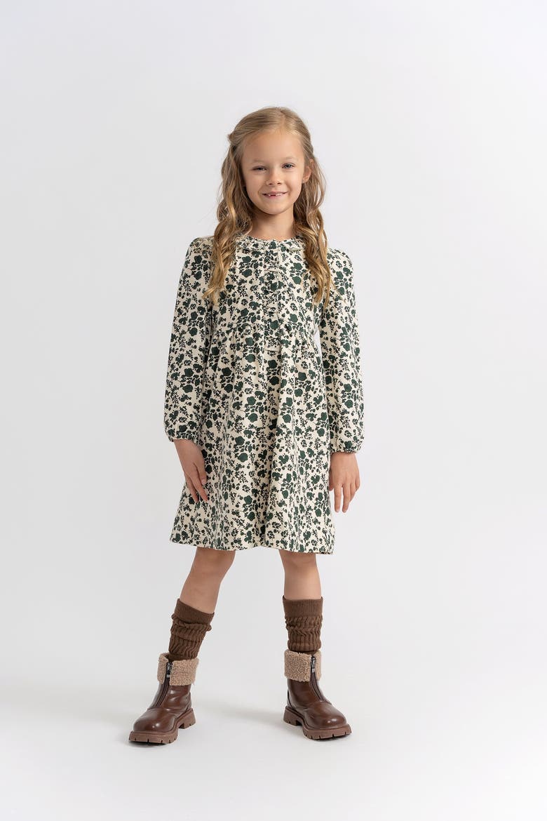 Woven Flannel A-Line Dress, Alternate, color, Forest