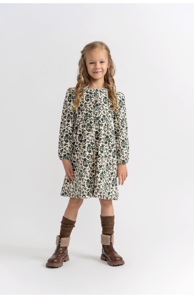 Charlotte & George Woven Flannel A-Line Dress, Alternate, color, Forest