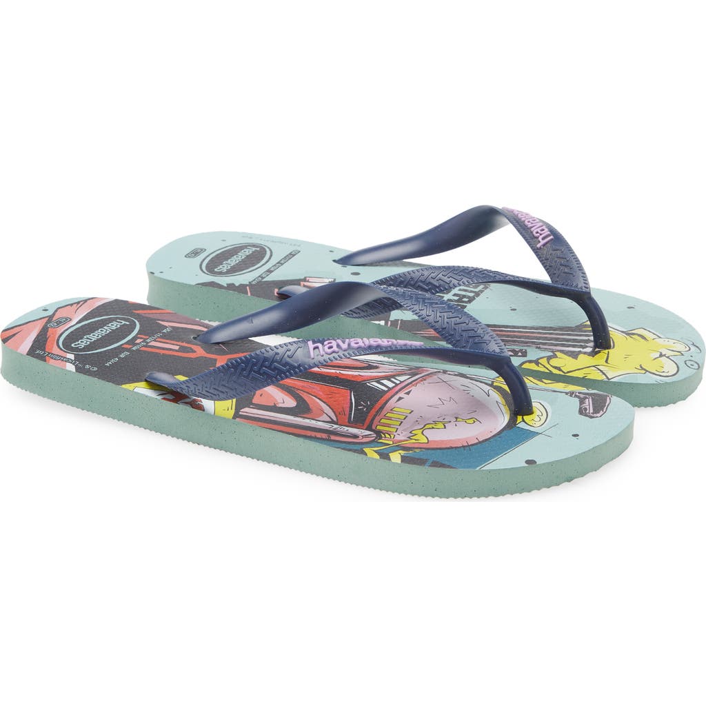 Havaianas Star Wars Flip Flop In Clay/navy Blue