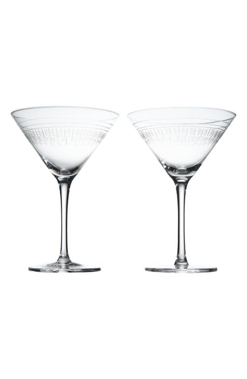 The Vintage List Set Of 2 Crystal Martini Glasses In Transparent