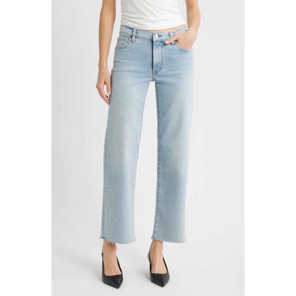 FRAME The Mellow Frayed Ankle Straight Leg Jeans in Tribute Raw Fray at Nordstrom Rack, Size 26