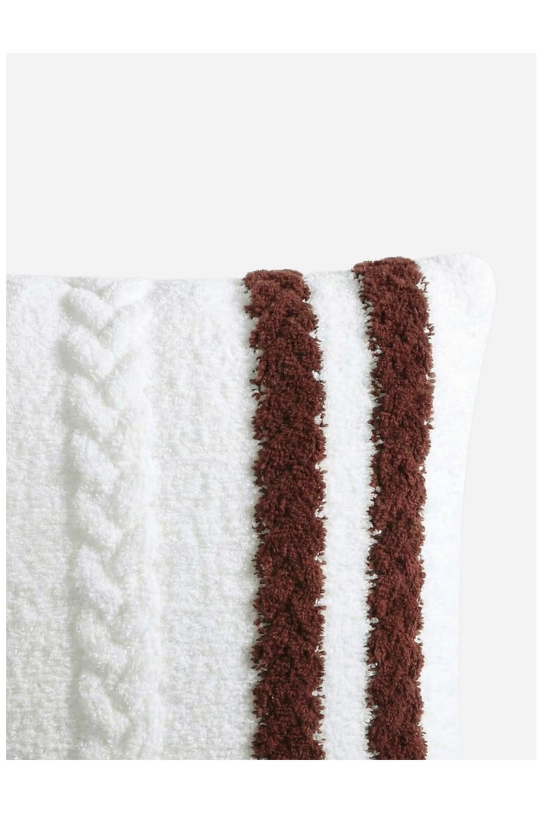 Snug Braided Stripe Throw Pillow, Alternate, color, OFF WHITE/ FIG