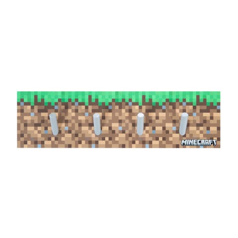 Wooden Coat Rack Wallmounted With 4 Peg Hooks, Pixel Design