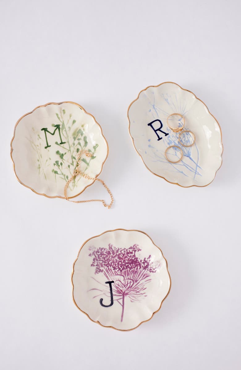 Anthropologie Home Botanical Monogram Trinket Tray, Alternate, color,