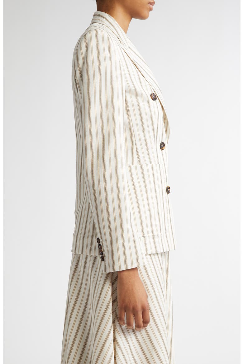 Pensile Stripe Double Breasted Jersey Jacket, Alternate, color, SAND
