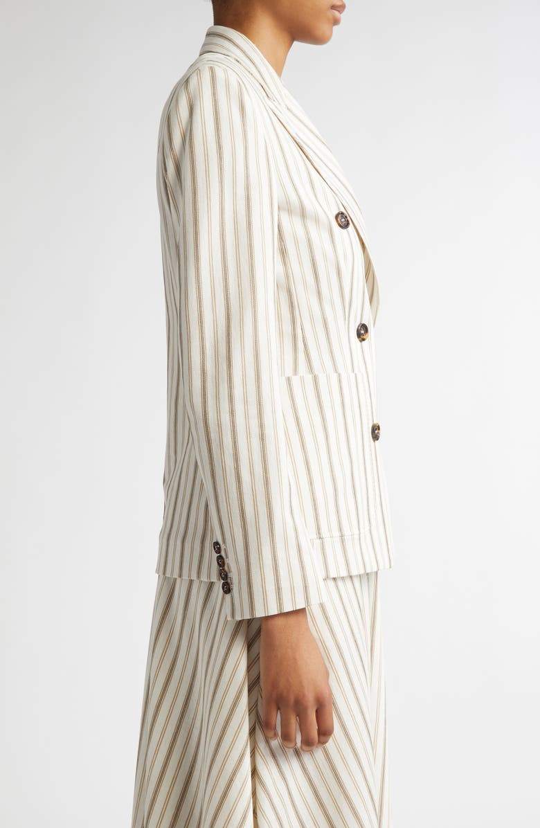 Max Mara Pensile Stripe Double Breasted Jersey Jacket, Alternate, color, Sand