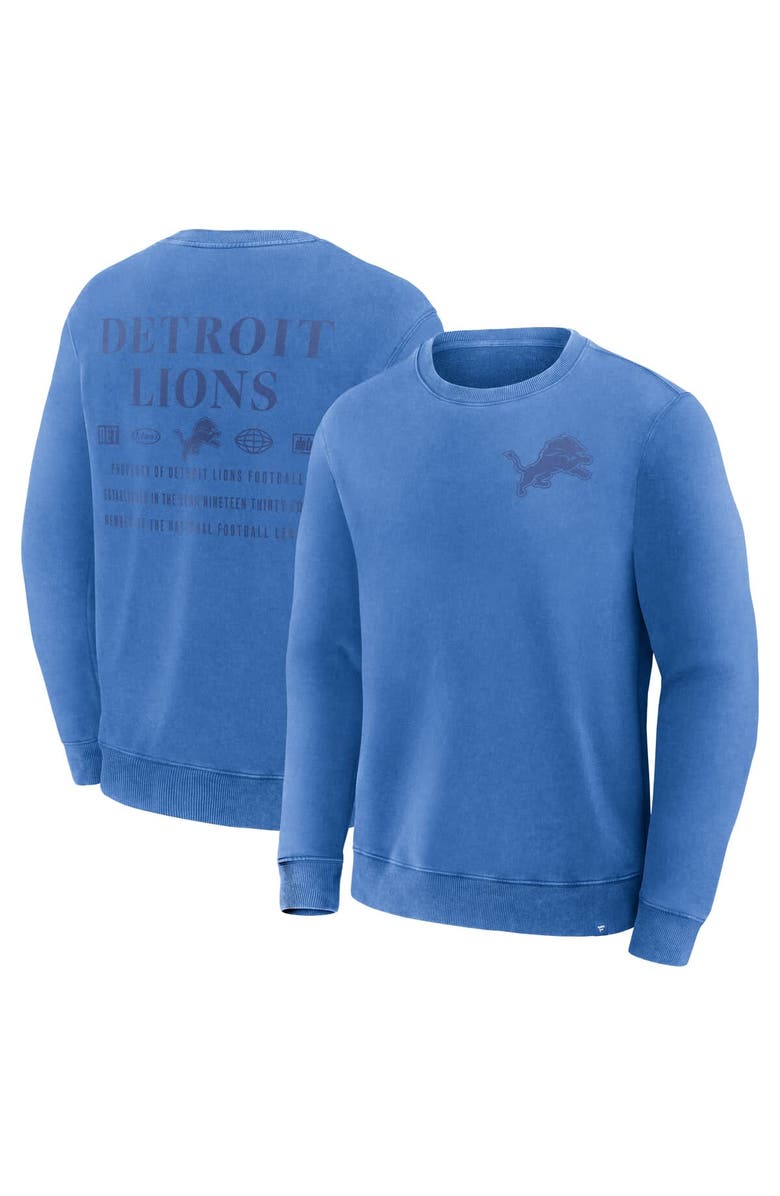 FANATICS Men's Fanatics Blue Detroit Lions Deep Route Pullover Sweatshirt, Alternate, color, Blue