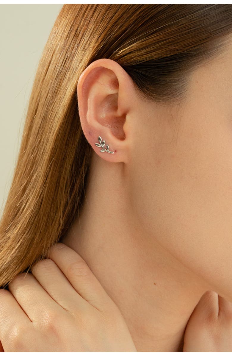 Bearfruit Jewelry Sterling Silver 18k Gold Plated Olivia Earrings Dainty Daily Wear, Alternate, color, Silver